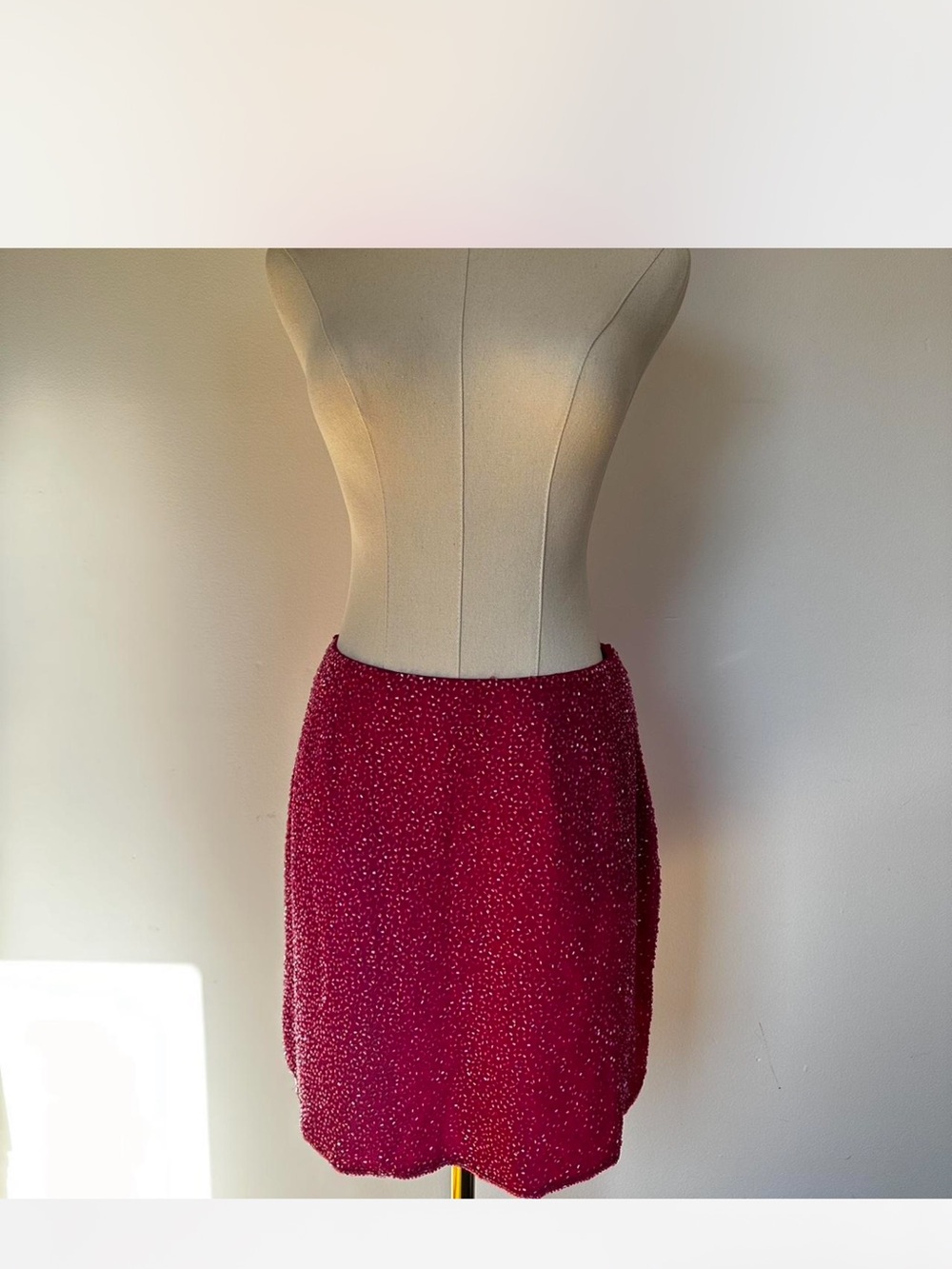 Sparkling Fuchsia Beaded Mini Skirt